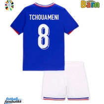 Frankrike Aurelien Tchouameni #8 Hjemmedraktsett Barn EM 2024 Kortermet (+ Korte bukser)